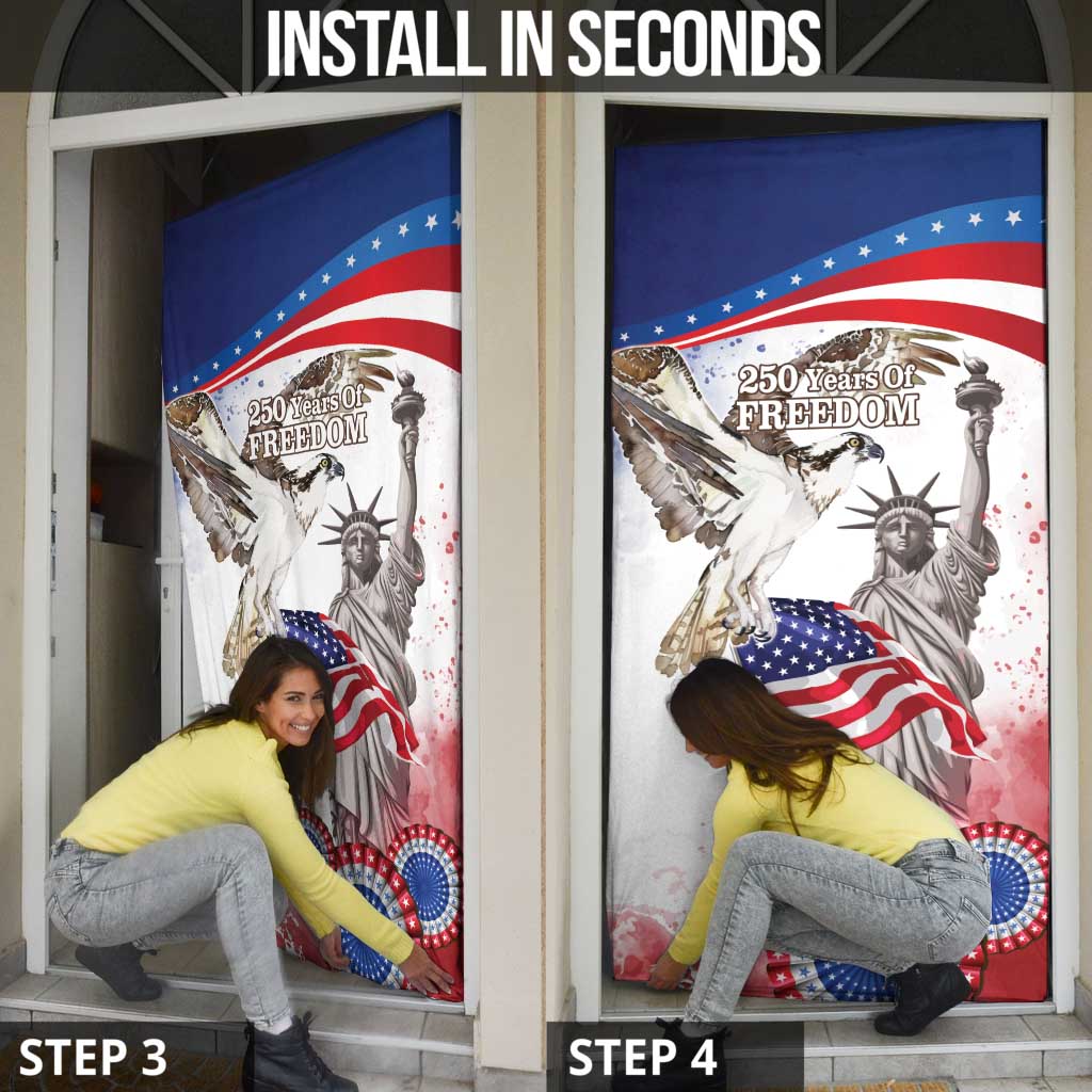 United States 4th Of July Door Cover USA Osprey 250 Years Of Freedom