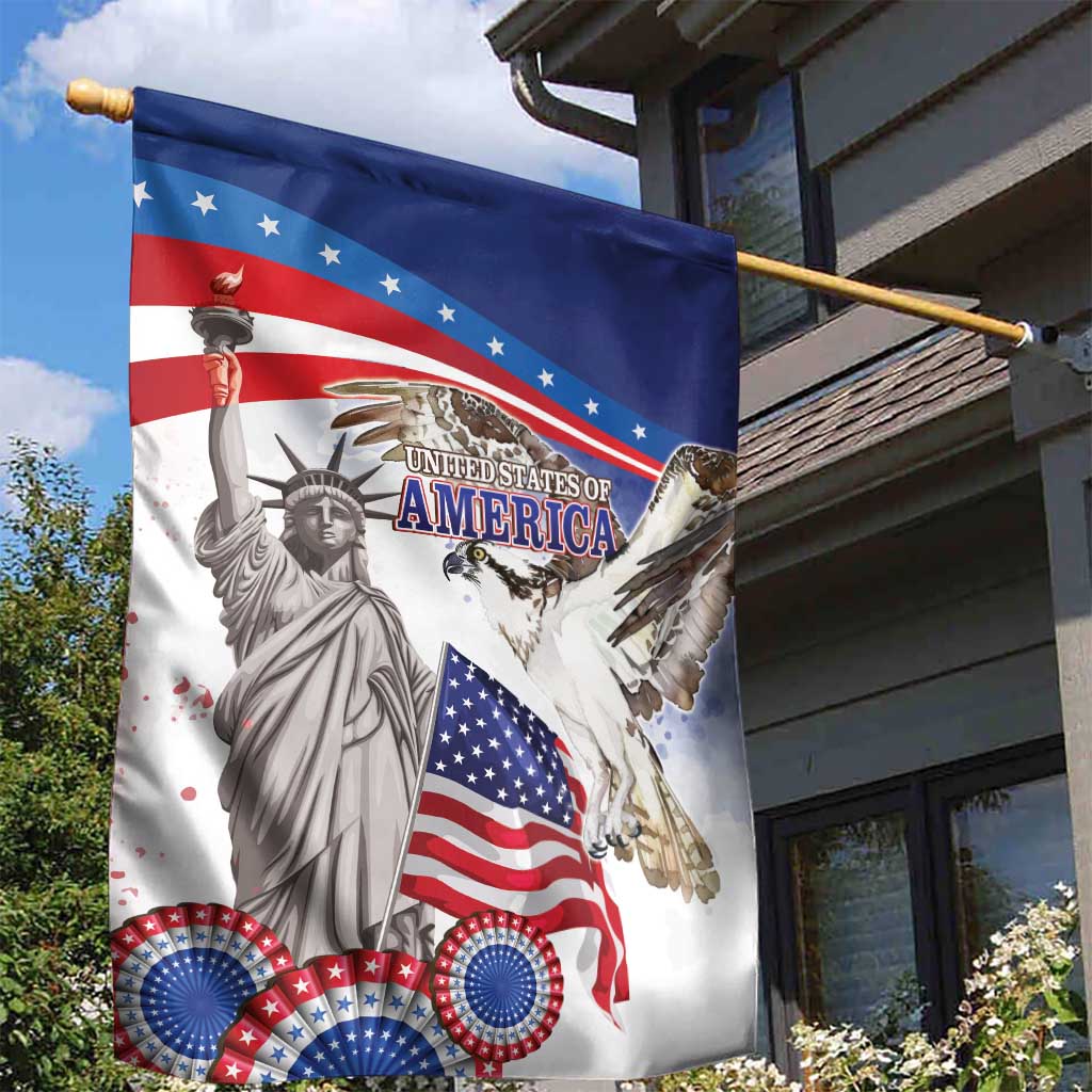 United States 4th Of July Garden Flag USA Osprey 250 Years Of Freedom