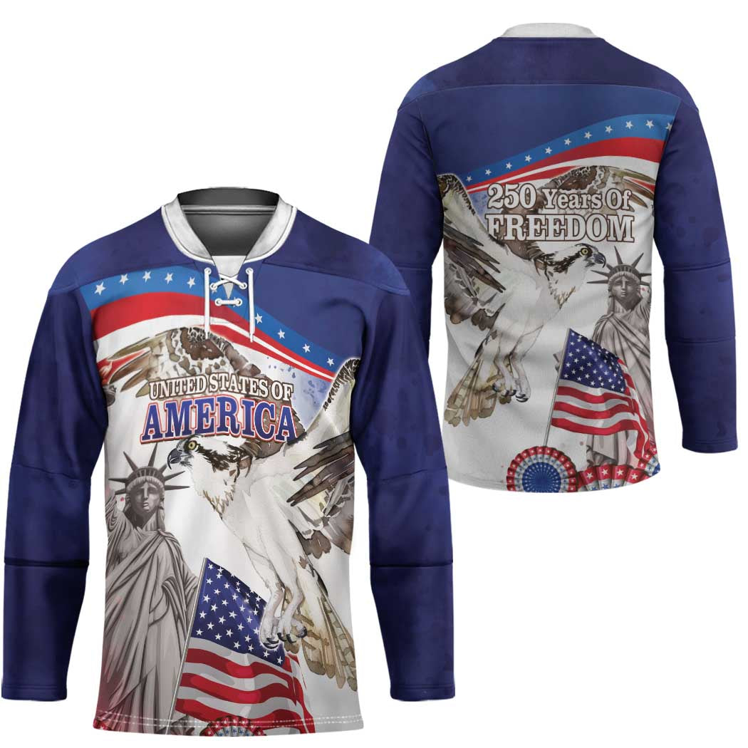 United States 4th Of July Hockey Jersey USA Osprey 250 Years Of Freedom