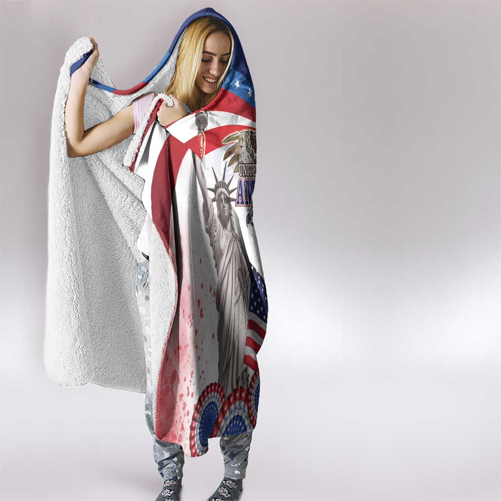 United States 4th Of July Hooded Blanket USA Osprey 250 Years Of Freedom