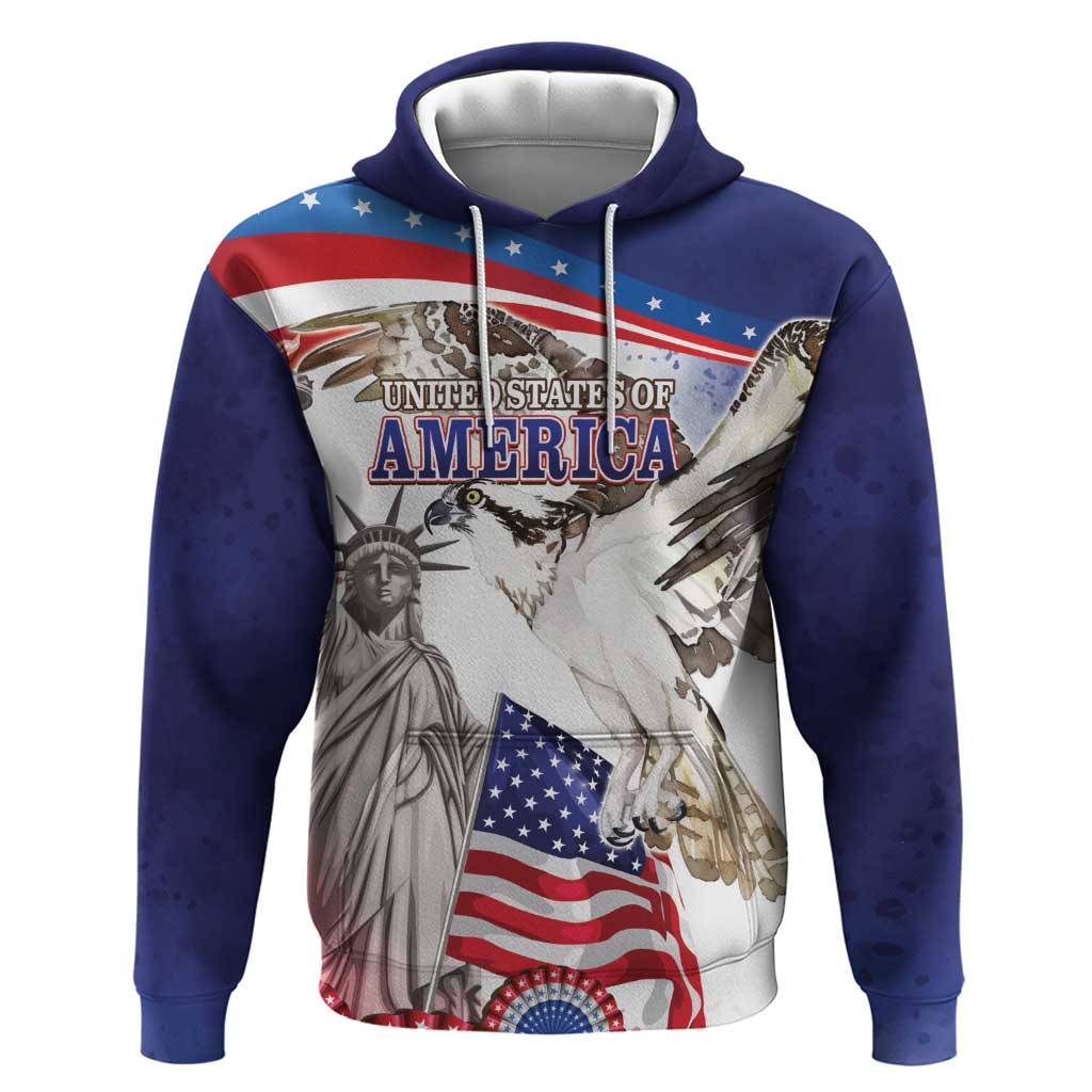 United States 4th Of July Hoodie USA Osprey 250 Years Of Freedom