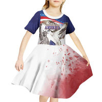 United States 4th Of July Kid Short Sleeve Dress USA Osprey 250 Years Of Freedom