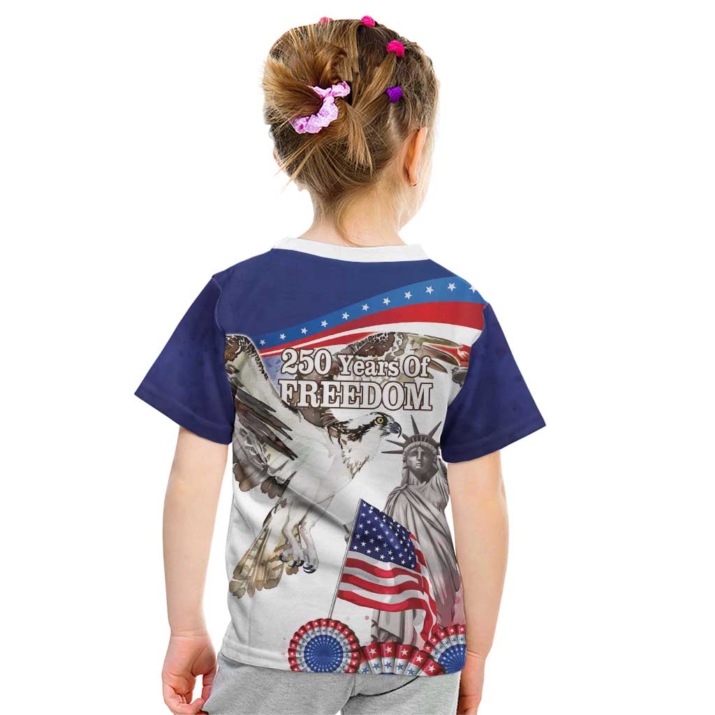 United States 4th Of July Kid T Shirt USA Osprey 250 Years Of Freedom