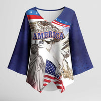 United States 4th Of July Kimono Sleeve Blouse USA Osprey 250 Years Of Freedom