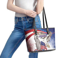 United States 4th Of July Leather Tote Bag USA Osprey 250 Years Of Freedom
