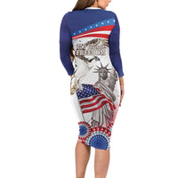 United States 4th Of July Long Sleeve Bodycon Dress USA Osprey 250 Years Of Freedom