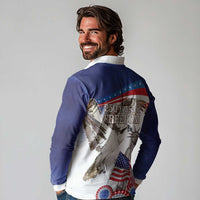United States 4th Of July Long Sleeve Polo Shirt USA Osprey 250 Years Of Freedom