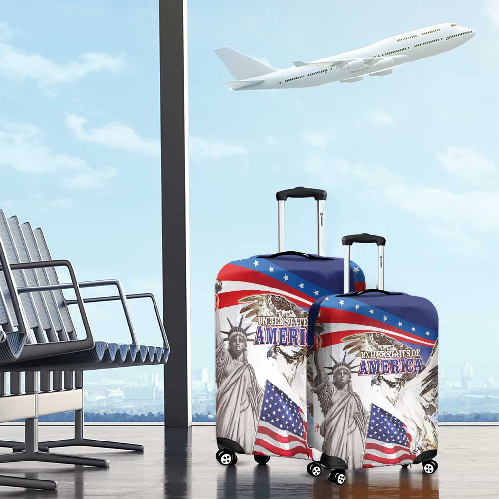 United States 4th Of July Luggage Cover USA Osprey 250 Years Of Freedom