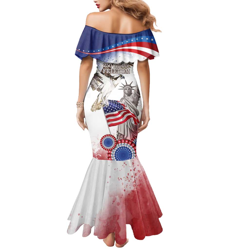 United States 4th Of July Mermaid Dress USA Osprey 250 Years Of Freedom