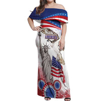 United States 4th Of July Off Shoulder Maxi Dress USA Osprey 250 Years Of Freedom