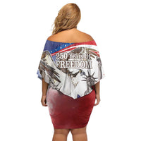 United States 4th Of July Off Shoulder Short Dress USA Osprey 250 Years Of Freedom