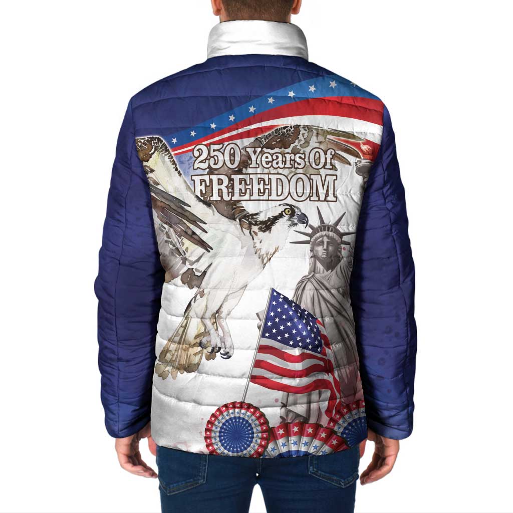 United States 4th Of July Padded Jacket USA Osprey 250 Years Of Freedom