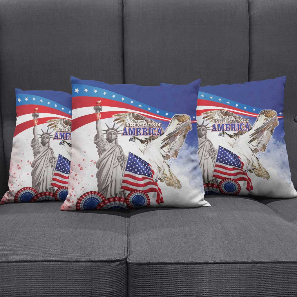 United States 4th Of July Pillow Cover USA Osprey 250 Years Of Freedom