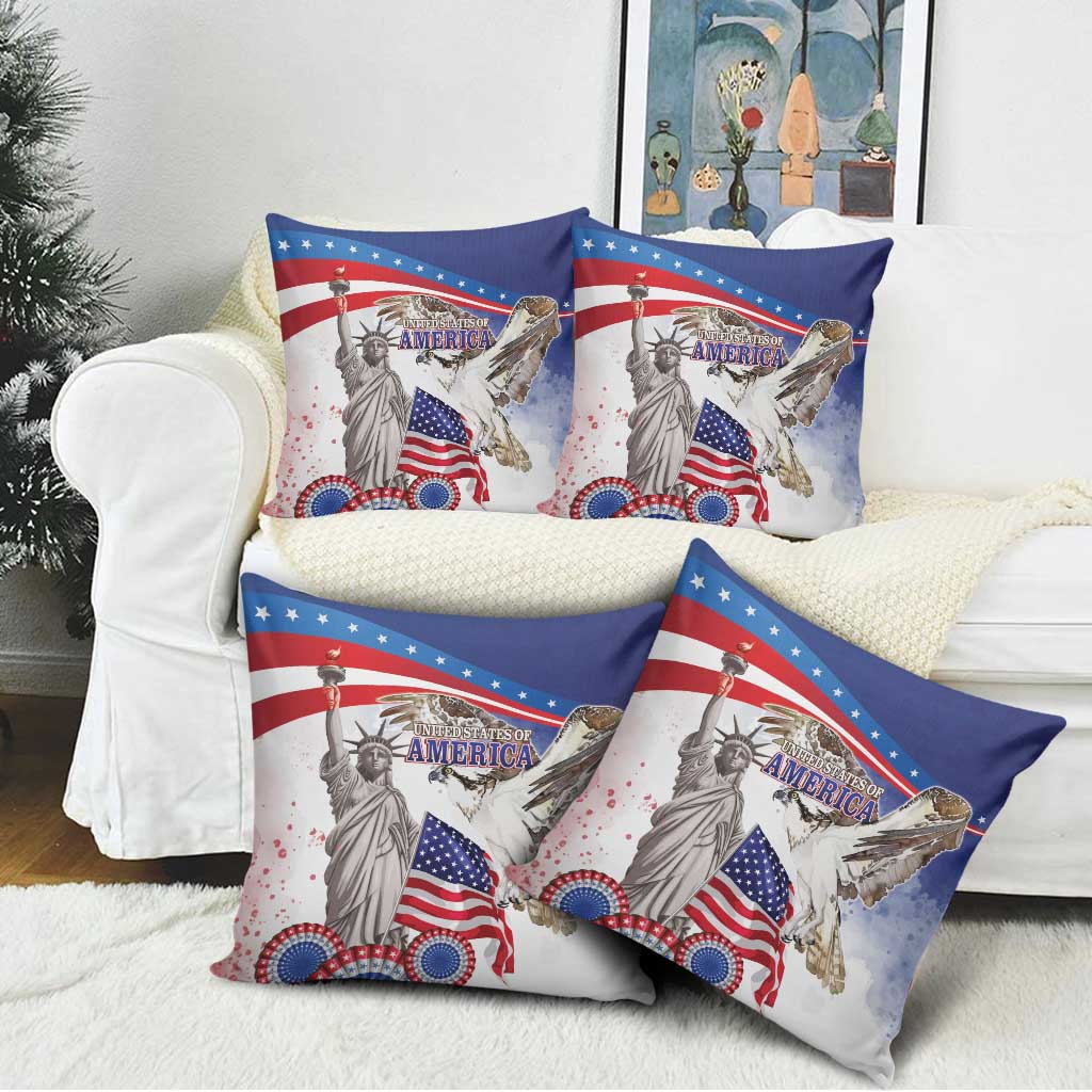 United States 4th Of July Pillow Cover USA Osprey 250 Years Of Freedom