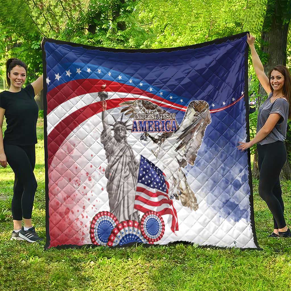 United States 4th Of July Quilt USA Osprey 250 Years Of Freedom