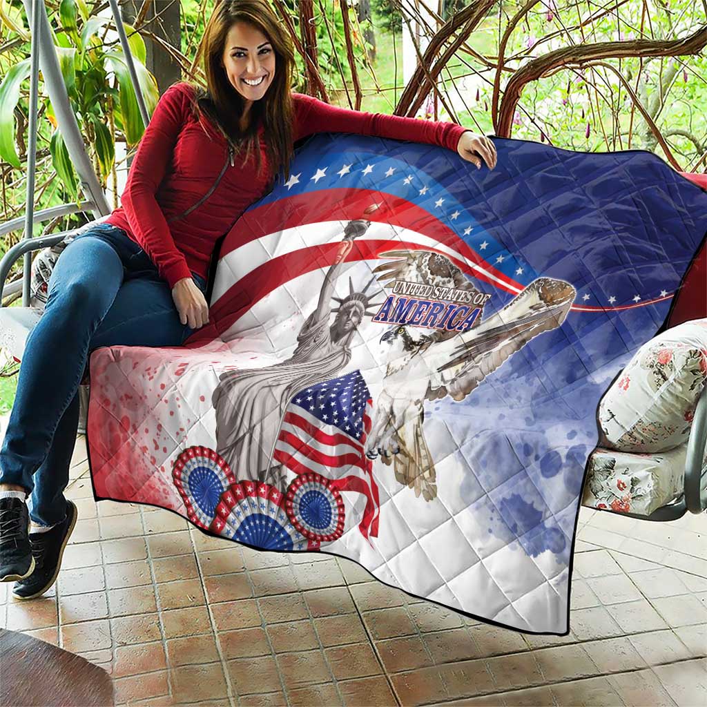 United States 4th Of July Quilt USA Osprey 250 Years Of Freedom