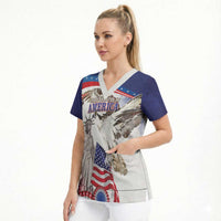 United States 4th Of July Scrub Top USA Osprey 250 Years Of Freedom