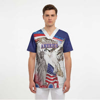 United States 4th Of July Scrub Top USA Osprey 250 Years Of Freedom