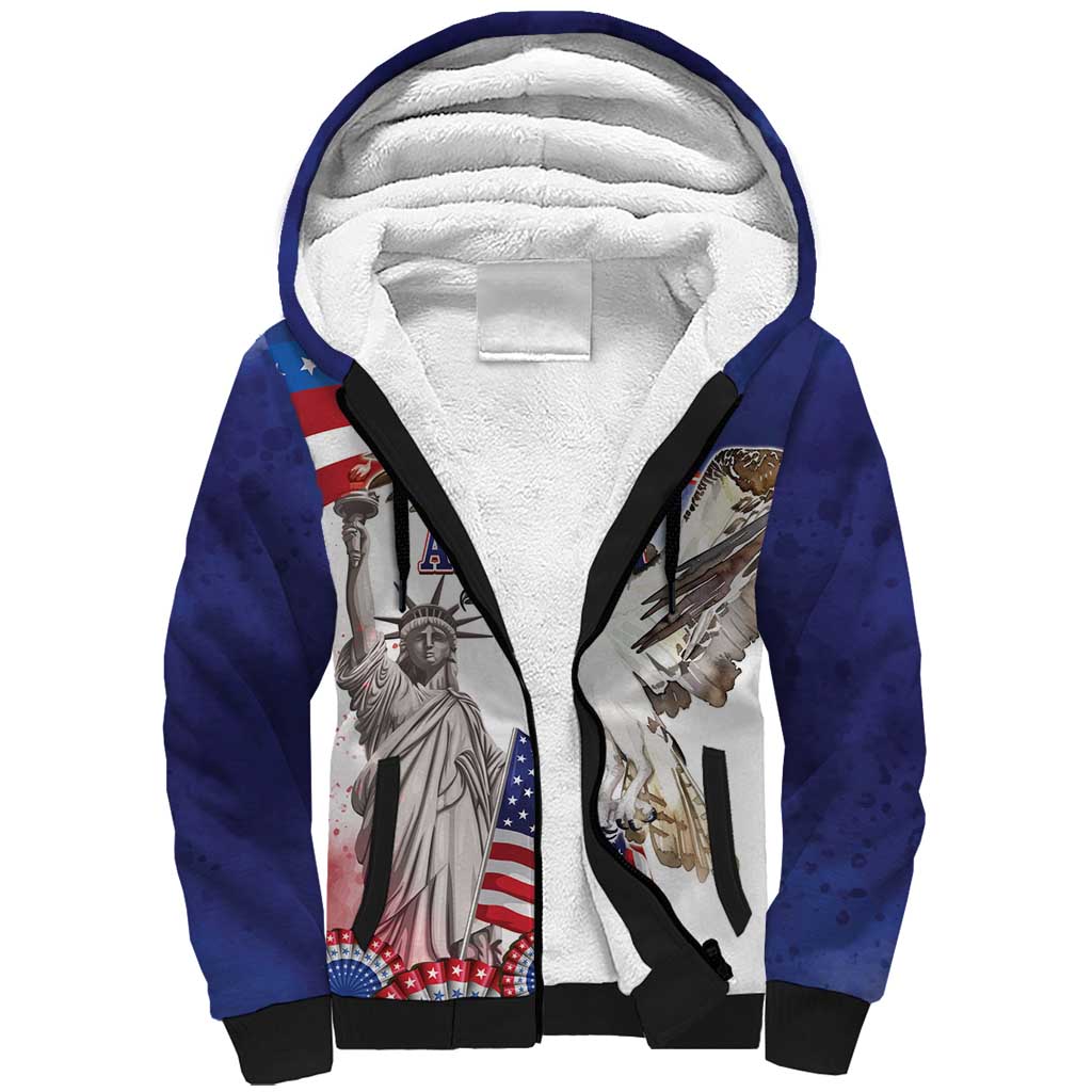 United States 4th Of July Sherpa Hoodie USA Osprey 250 Years Of Freedom