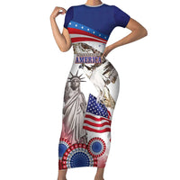 United States 4th Of July Short Sleeve Bodycon Dress USA Osprey 250 Years Of Freedom