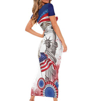 United States 4th Of July Short Sleeve Bodycon Dress USA Osprey 250 Years Of Freedom