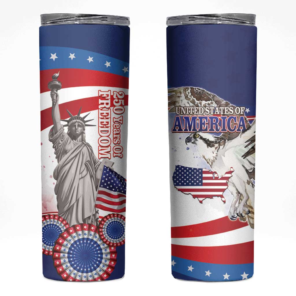 United States 4th Of July Skinny Tumbler USA Osprey 250 Years Of Freedom