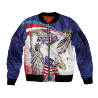 United States 4th Of July Sleeve Zip Bomber Jacket USA Osprey 250 Years Of Freedom