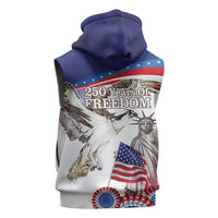 United States 4th Of July Sleeveless Zip Hoodie USA Osprey 250 Years Of Freedom
