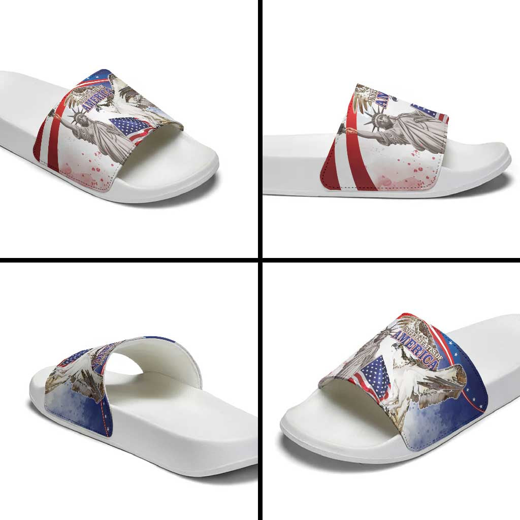 United States 4th Of July Slide Sandals USA Osprey 250 Years Of Freedom