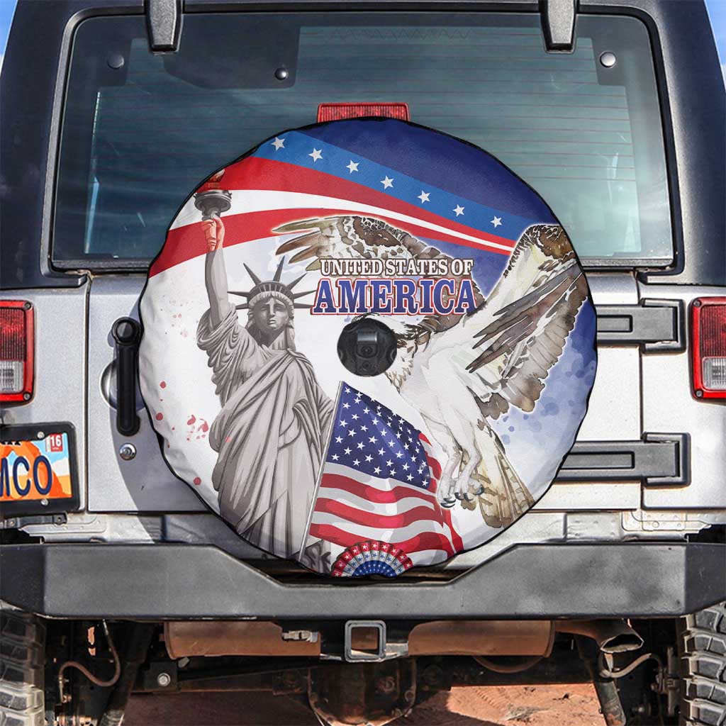 United States 4th Of July Spare Tire Cover USA Osprey 250 Years Of Freedom