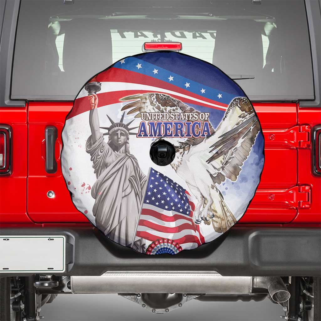 United States 4th Of July Spare Tire Cover USA Osprey 250 Years Of Freedom