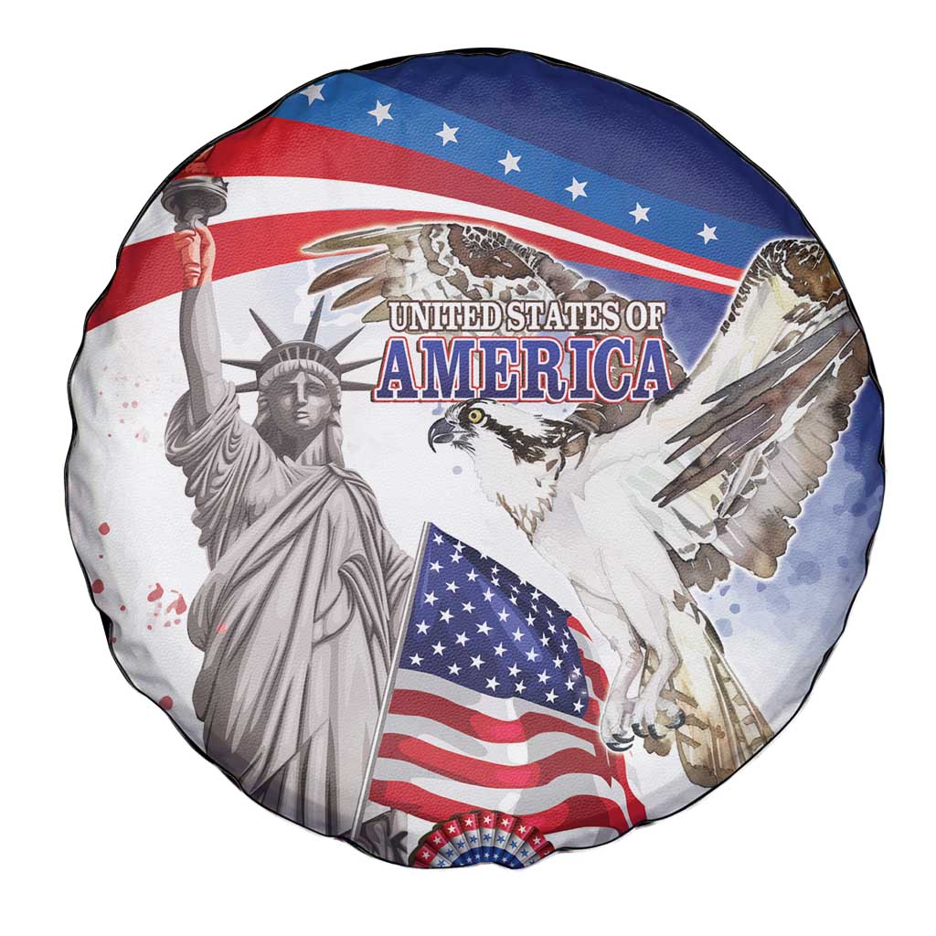 United States 4th Of July Spare Tire Cover USA Osprey 250 Years Of Freedom