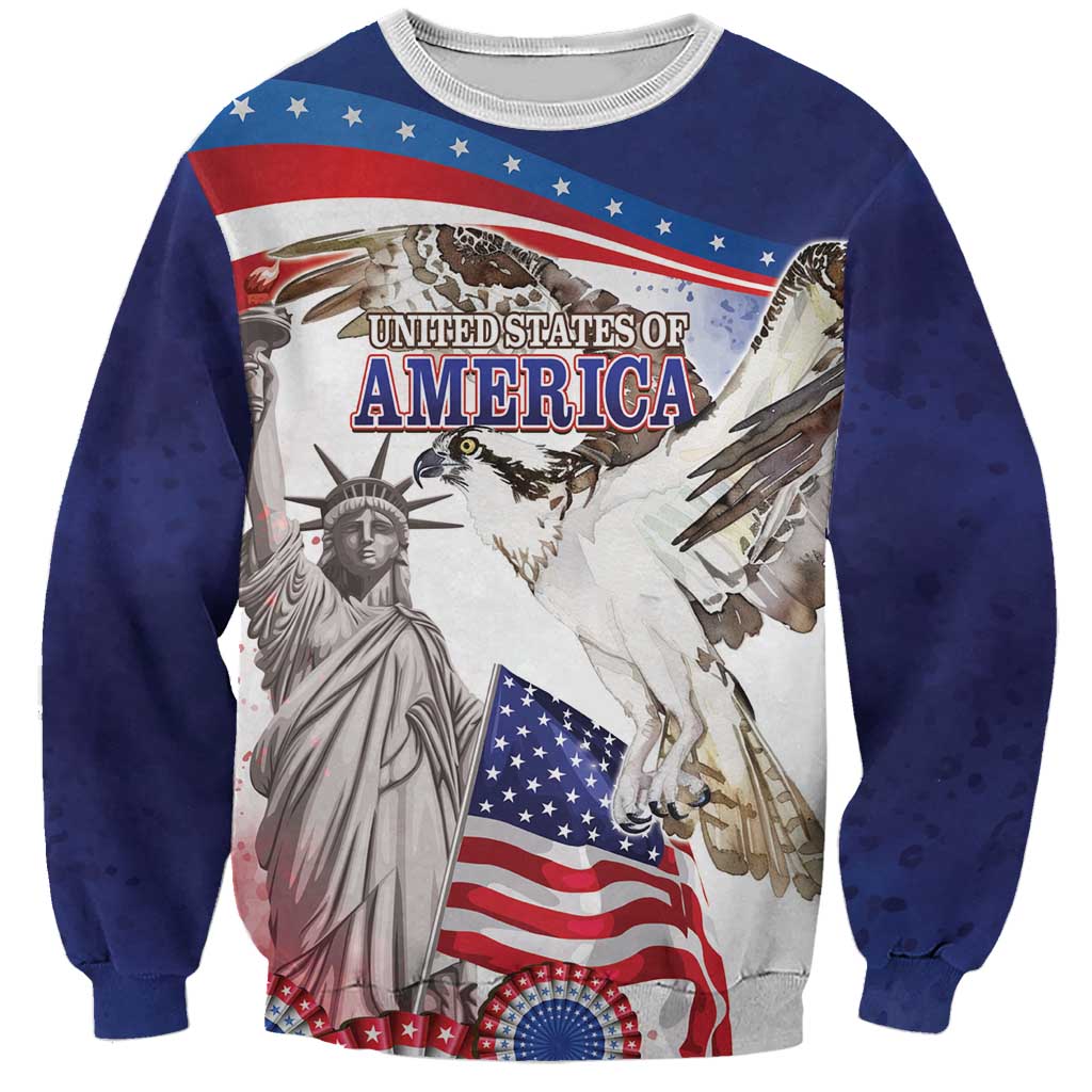 United States 4th Of July Sweatshirt USA Osprey 250 Years Of Freedom