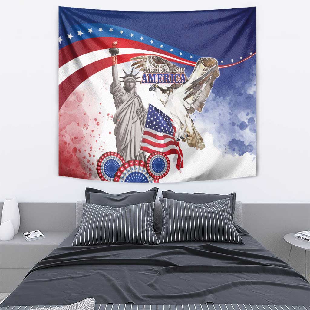 United States 4th Of July Tapestry USA Osprey 250 Years Of Freedom