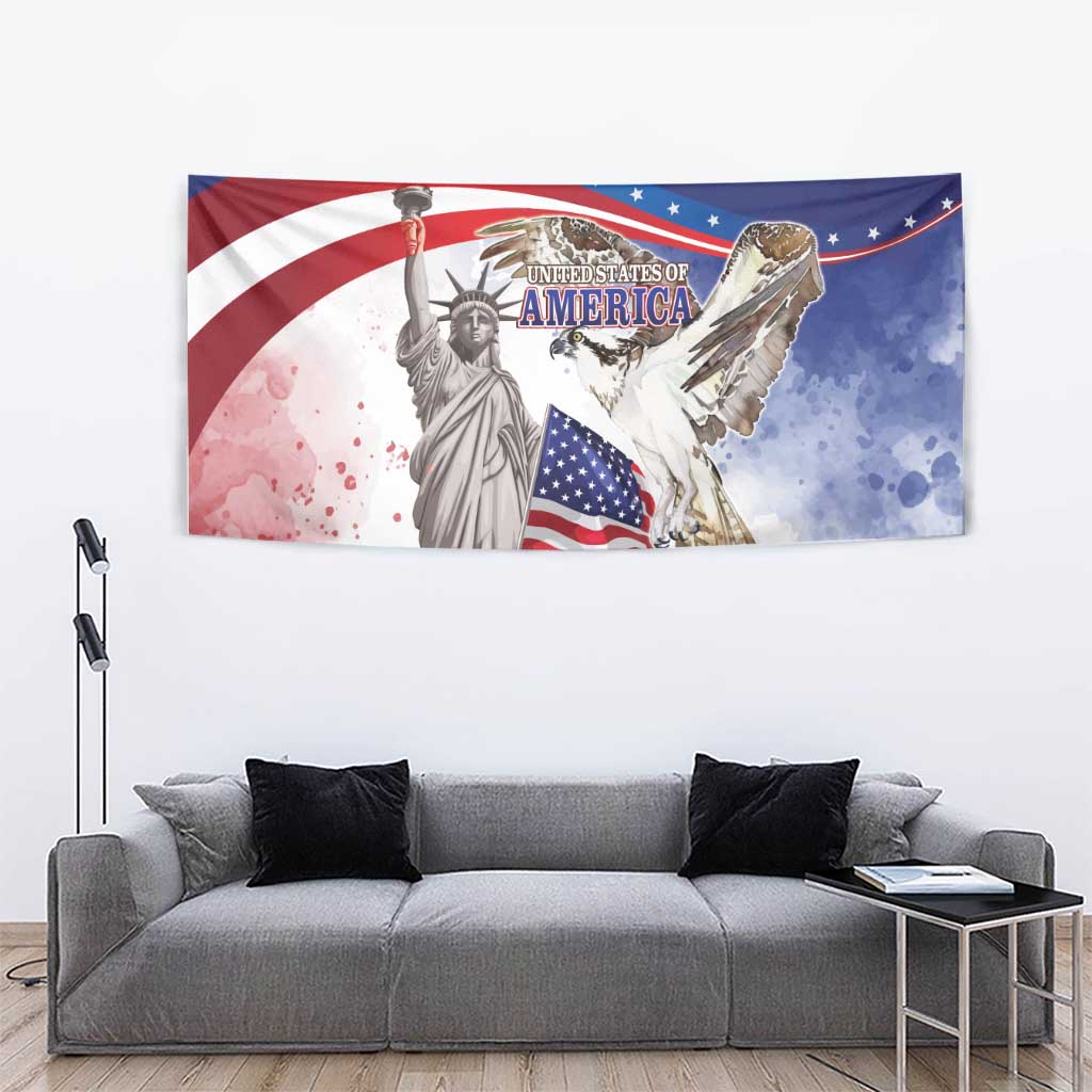 United States 4th Of July Tapestry USA Osprey 250 Years Of Freedom