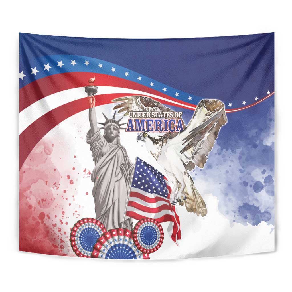 United States 4th Of July Tapestry USA Osprey 250 Years Of Freedom