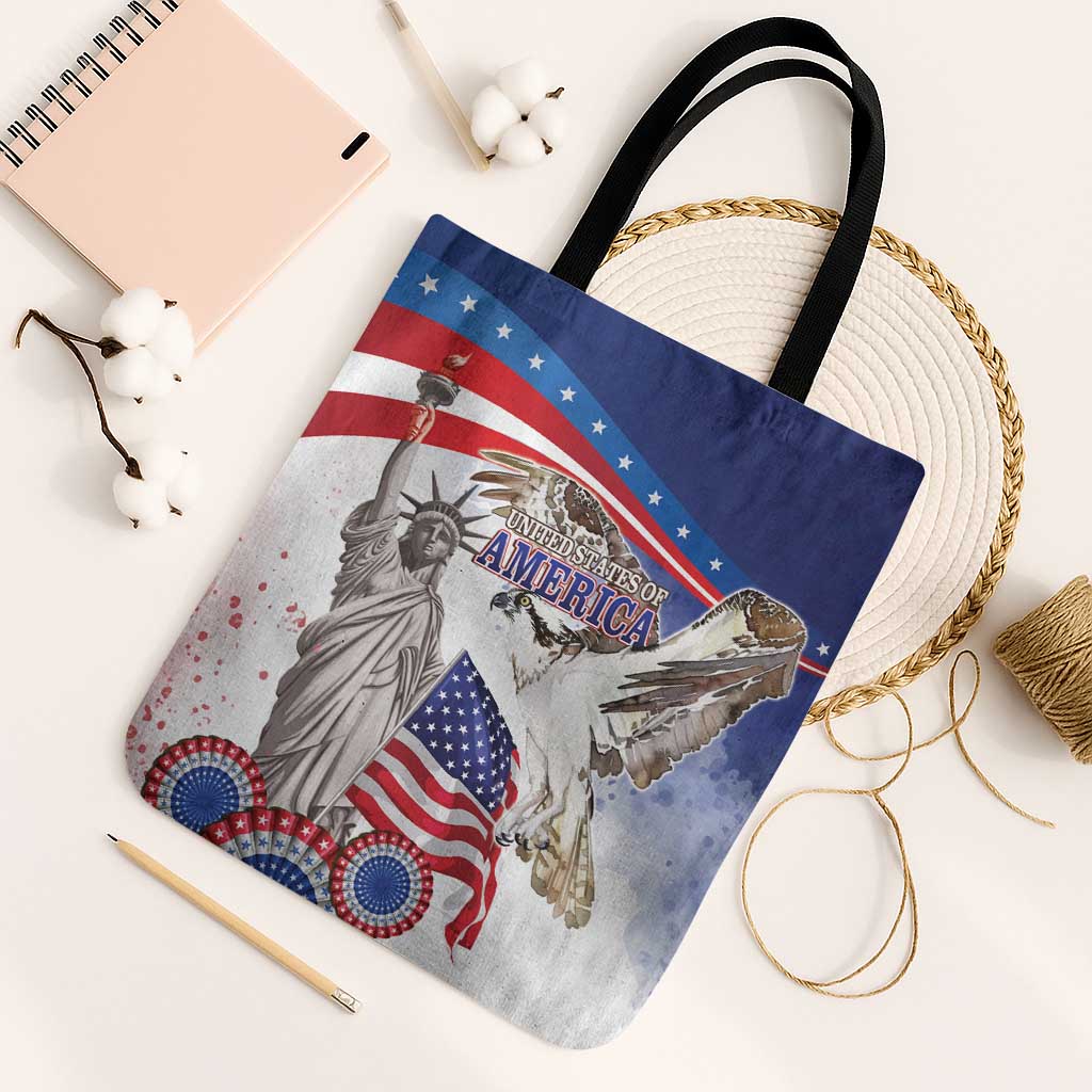 United States 4th Of July Tote Bag USA Osprey 250 Years Of Freedom