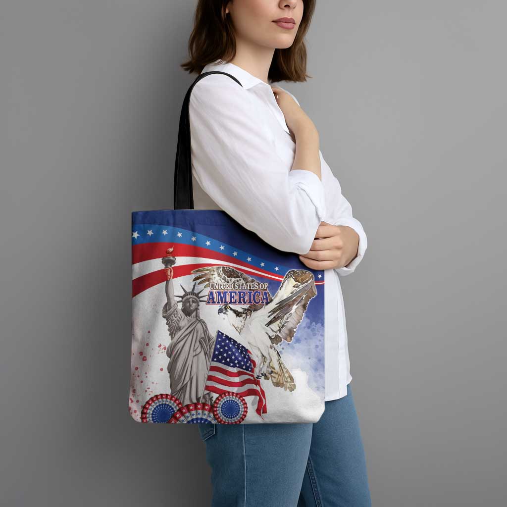 United States 4th Of July Tote Bag USA Osprey 250 Years Of Freedom