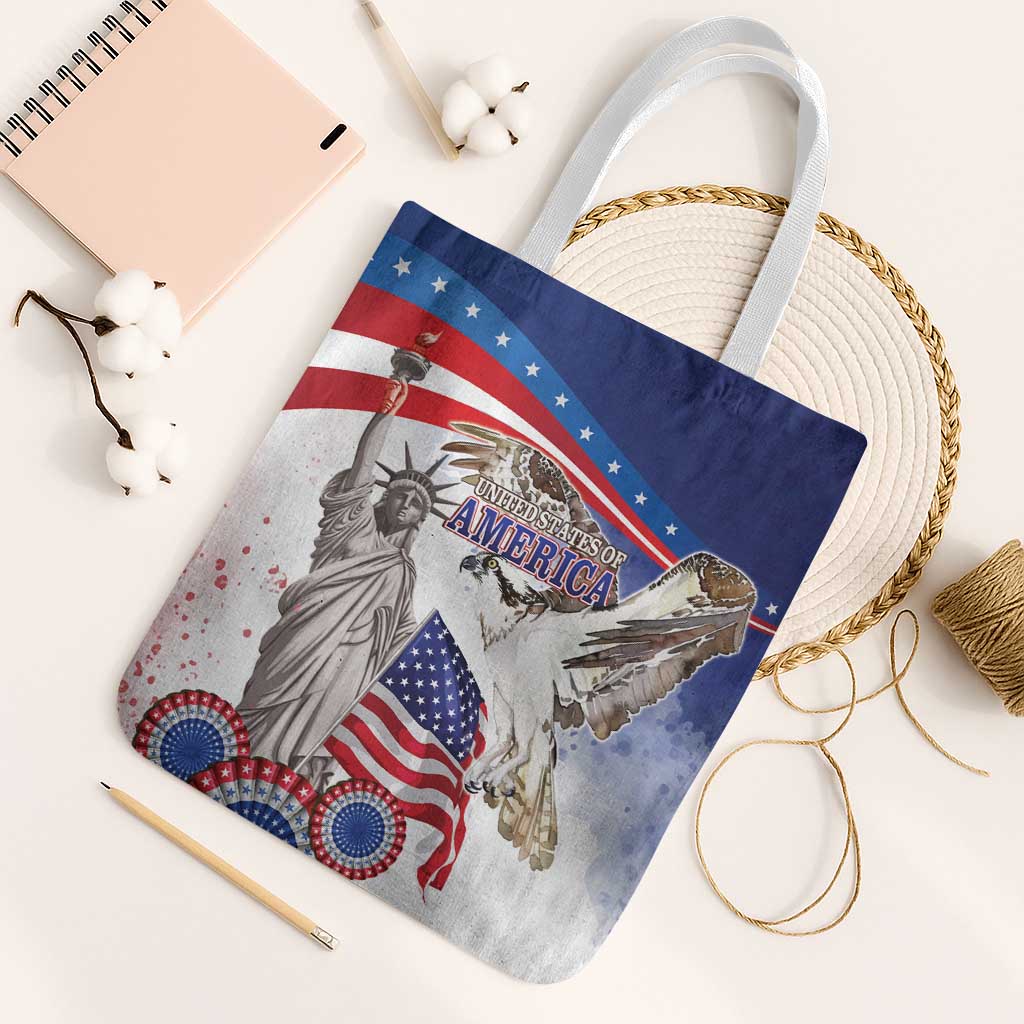 United States 4th Of July Tote Bag USA Osprey 250 Years Of Freedom