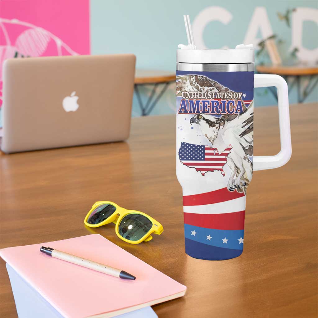 United States 4th Of July Tumbler With Handle USA Osprey 250 Years Of Freedom