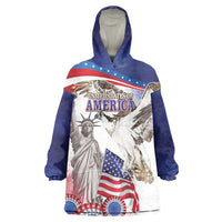 United States 4th Of July Wearable Blanket Hoodie USA Osprey 250 Years Of Freedom