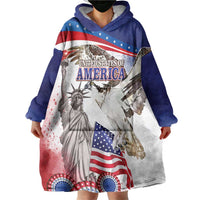 United States 4th Of July Wearable Blanket Hoodie USA Osprey 250 Years Of Freedom