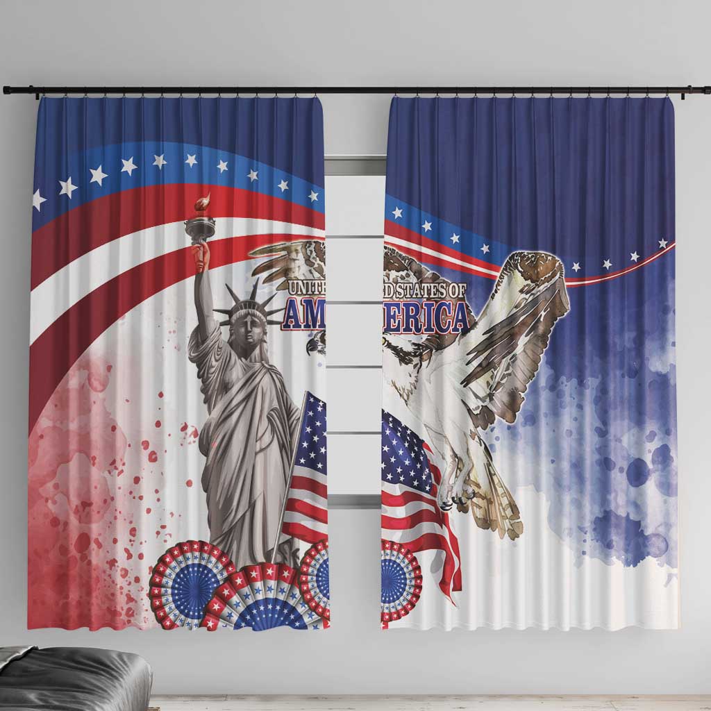 United States 4th Of July Window Curtain USA Osprey 250 Years Of Freedom