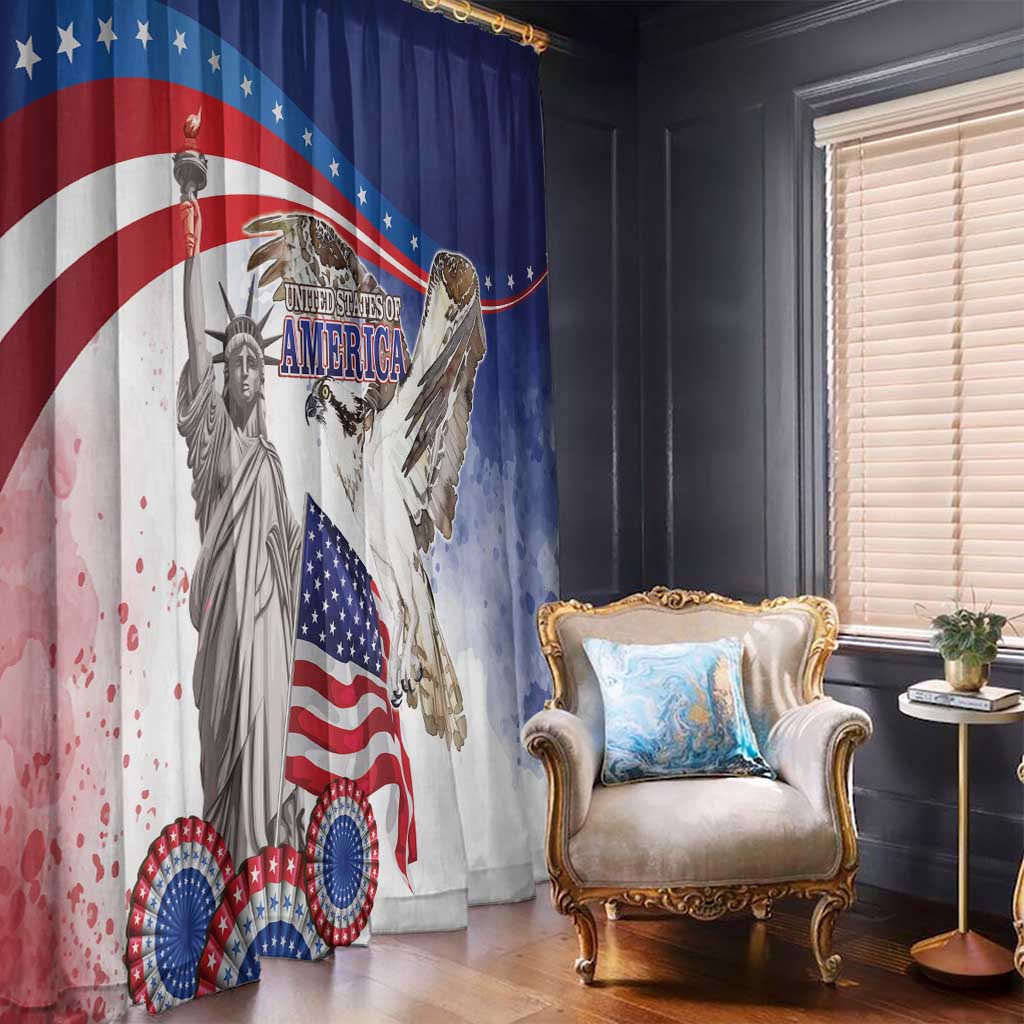 United States 4th Of July Window Curtain USA Osprey 250 Years Of Freedom