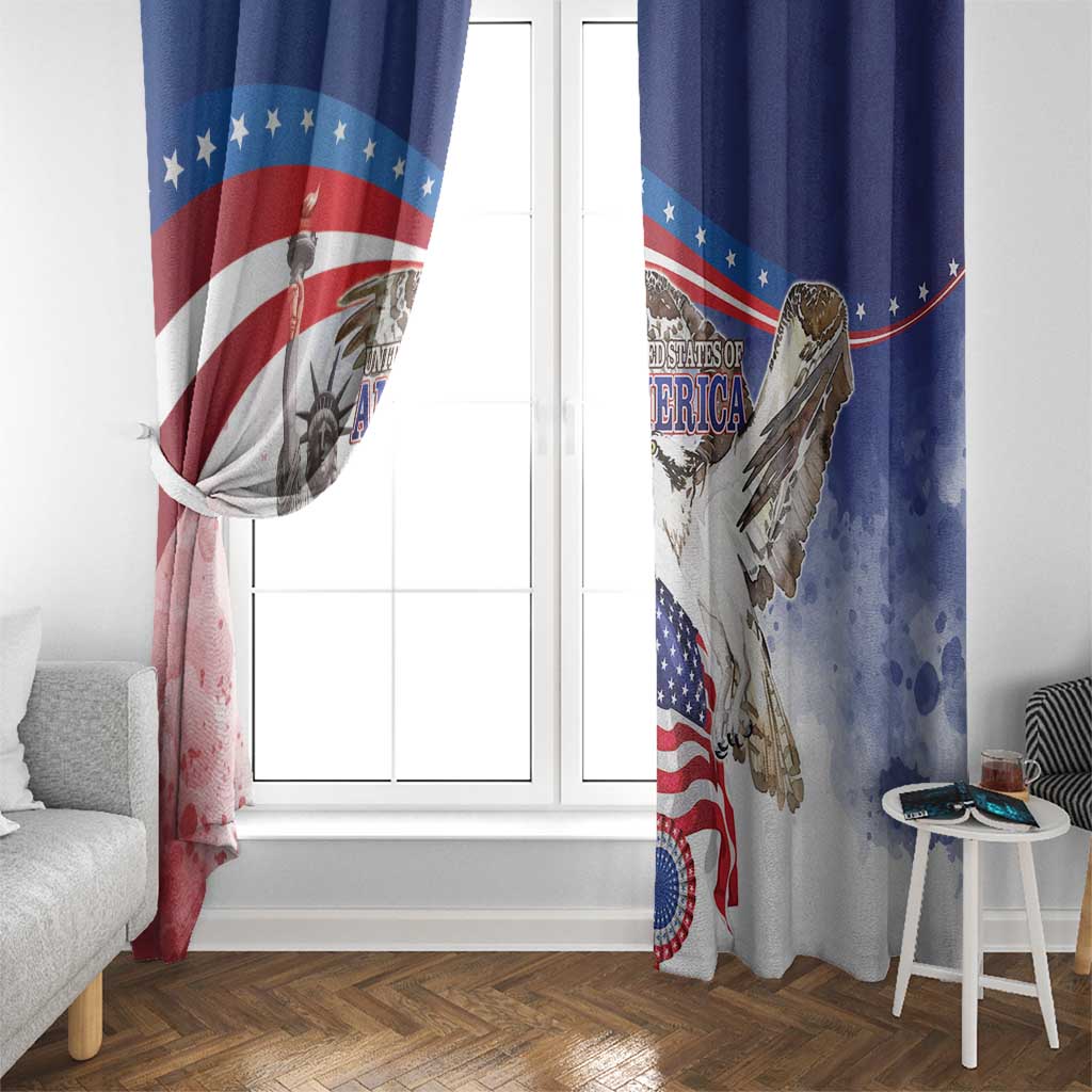 United States 4th Of July Window Curtain USA Osprey 250 Years Of Freedom