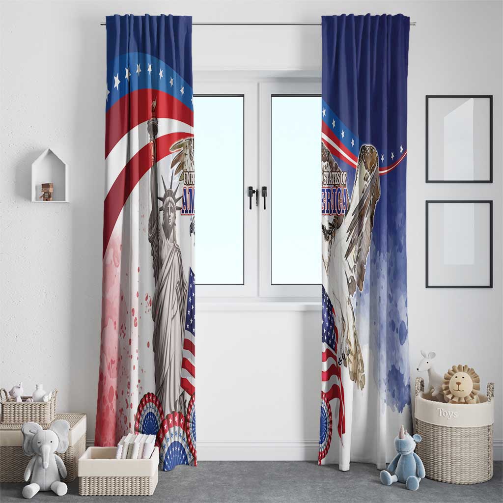 United States 4th Of July Window Curtain USA Osprey 250 Years Of Freedom