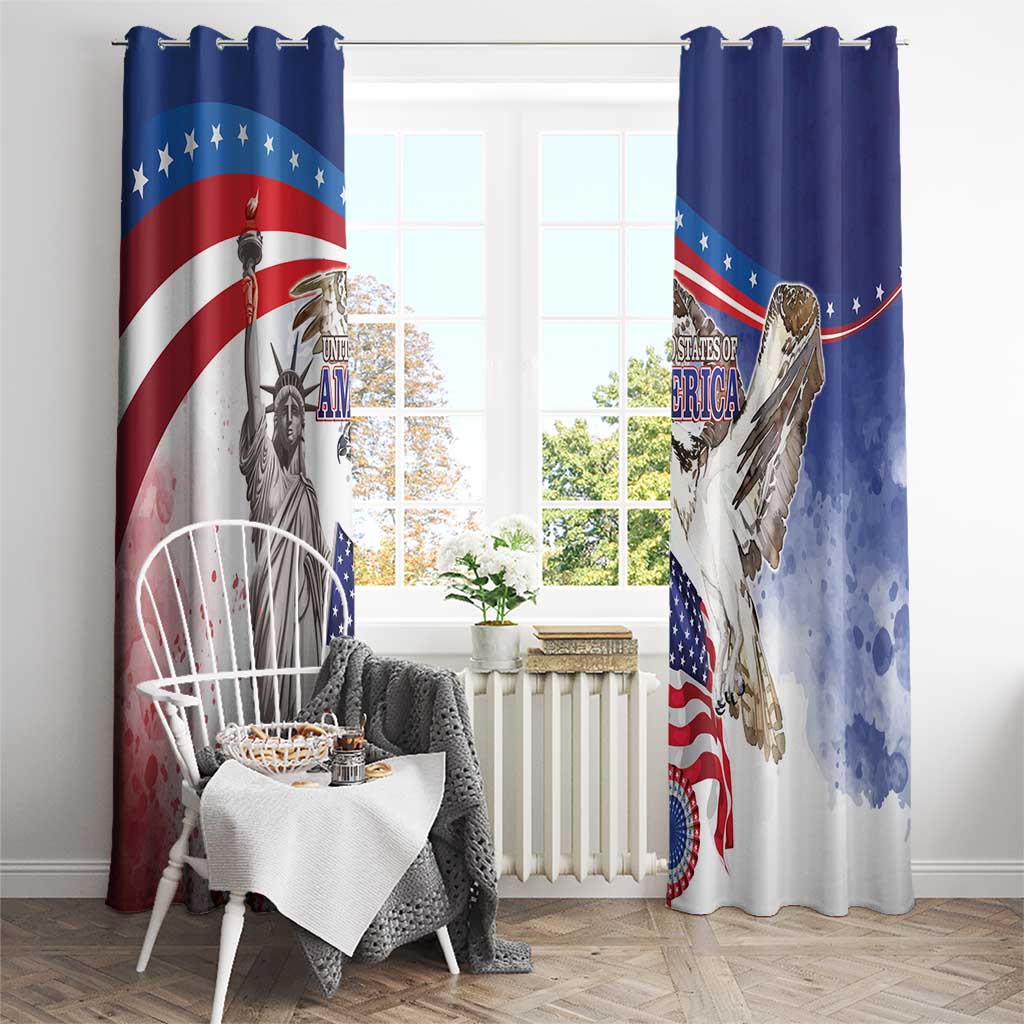 United States 4th Of July Window Curtain USA Osprey 250 Years Of Freedom