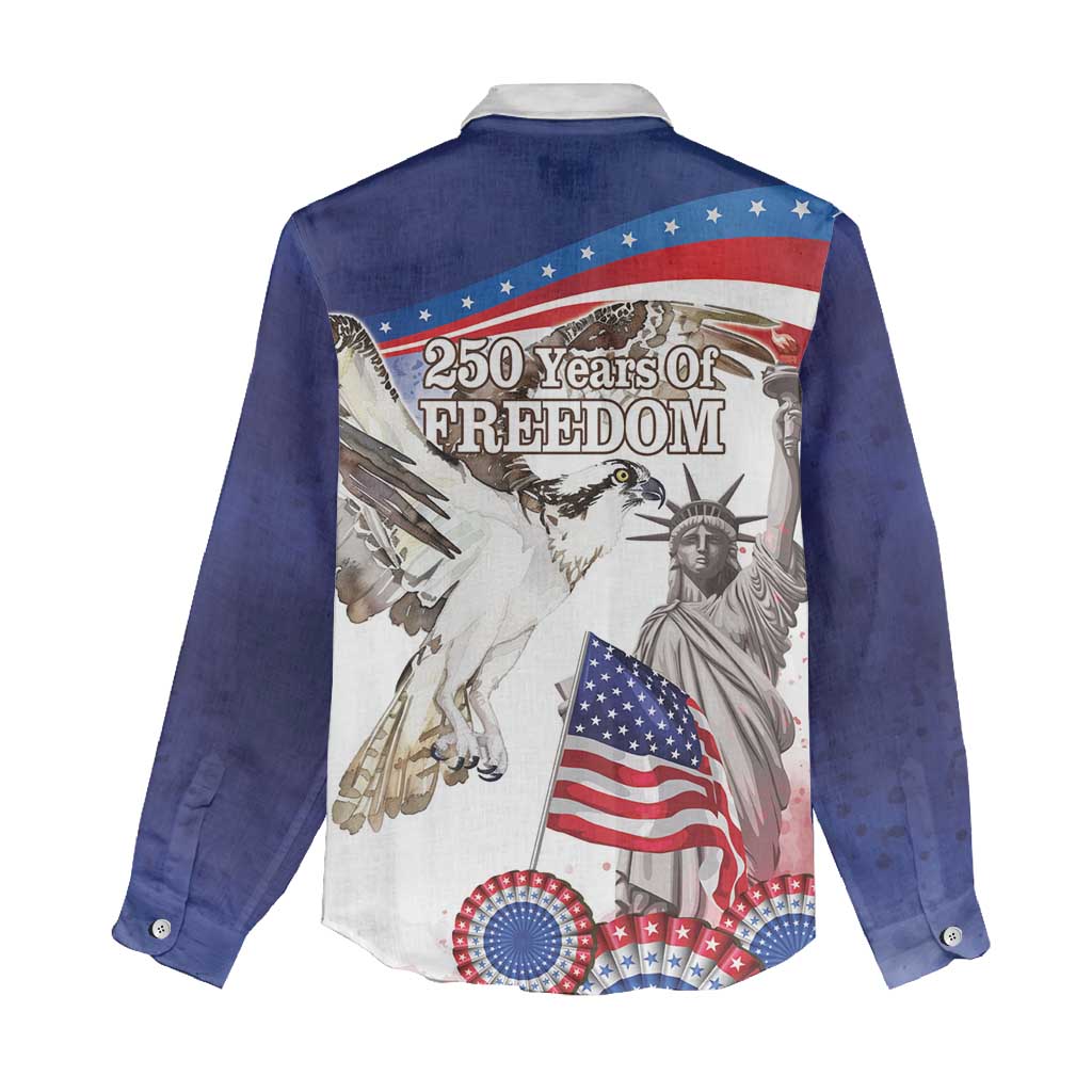 United States 4th Of July Women Casual Shirt USA Osprey 250 Years Of Freedom