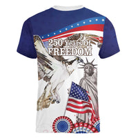 United States 4th Of July Women V-Neck T-Shirt USA Osprey 250 Years Of Freedom