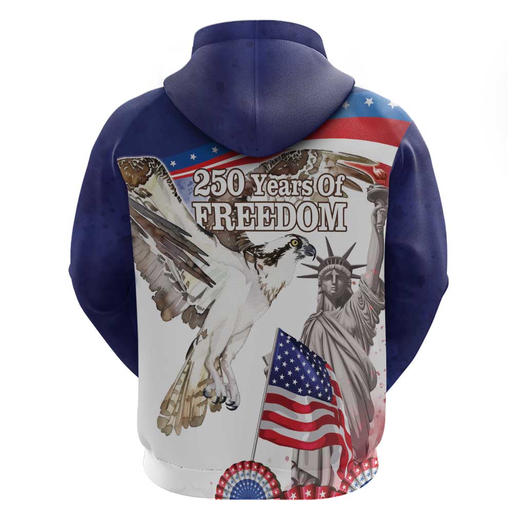 United States 4th Of July Zip Hoodie USA Osprey 250 Years Of Freedom